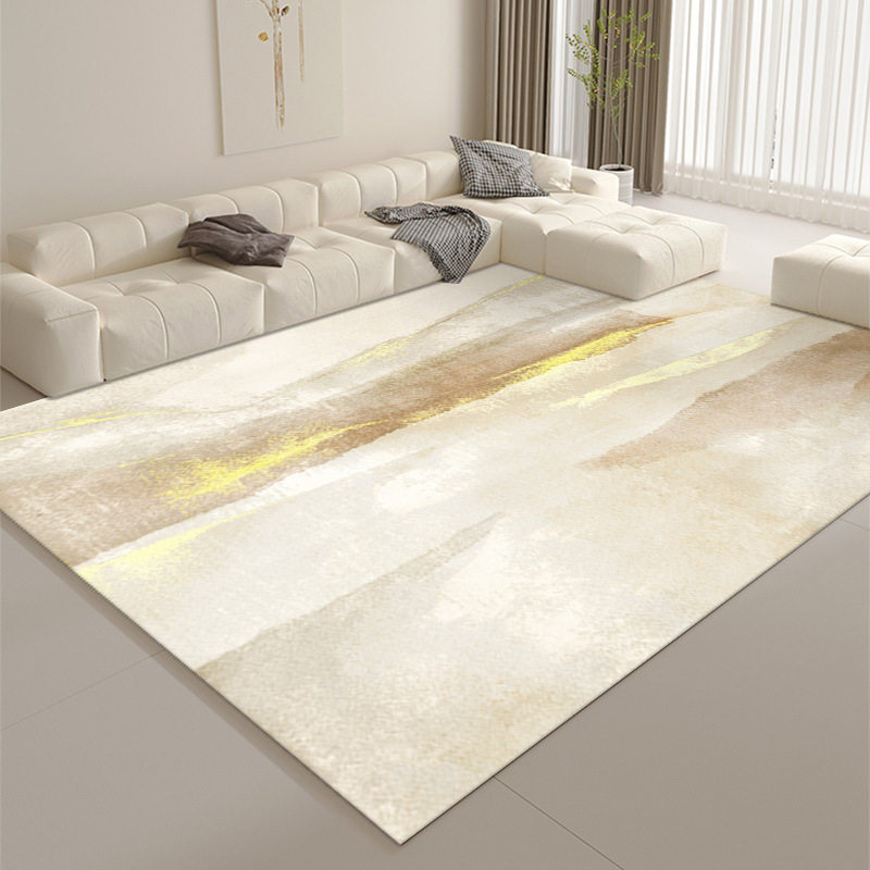 Japanese-Style Sofa Living Room Carpet, Crystal Velvet Non-Slip Mat, Water-Absorbent, Stain-Resistant, Easy to Care For, Bay Window Mat, Bedroom Bedside Rug