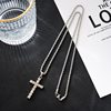 New Titanium Steel Cross Diamond Pendant Necklace Men's Trendy Brand Zircon Modern Ins Hip-Hop Cold Style Accessories