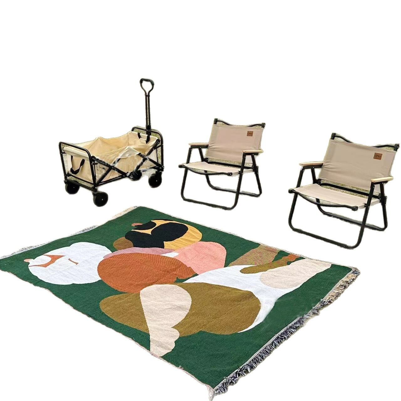 Customized Ethnic Style Camping Style Blanket Moisture-Proof Picnic Mat Jacquard Tapestry Ins Style Sofa Towel Thread Blanket Universal Sofa Blanket