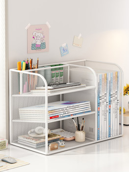 Subject Classification Storage Rack Desktop Bookshelf Student Desk Book Storage Homework Classification Rack File Book Stand Layered