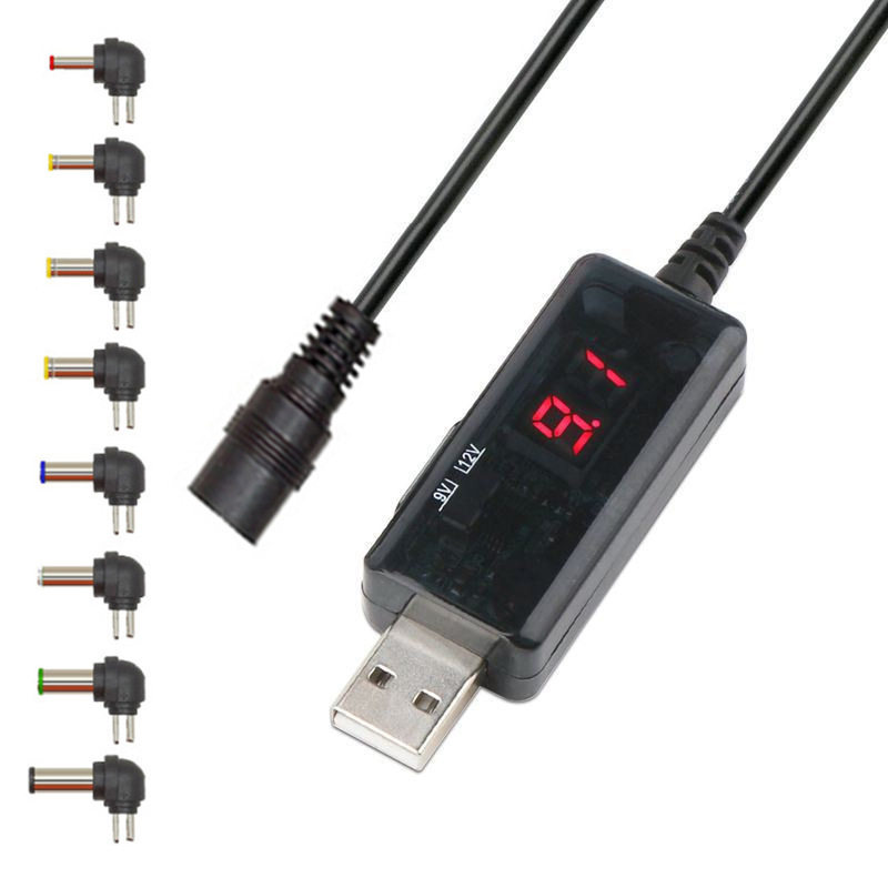 5V to 9V12V boost line router sugar audio DC charging line elbow car multi-function usb power cord