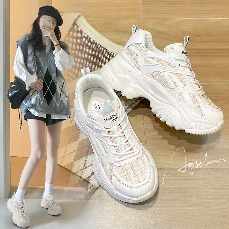 Augustine Lion Ascend Spring Daddy Shoe Female 2022New ins Small Fragrant wind Splice Shoe Thick End Leisure Female Shoe  奥古狮登春秋老爹鞋女2022新款ins小香风拼接运动鞋厚底休闲女鞋 Augustine Lion Ascend Spring Daddy Shoe Female 2022New ins Small Fragrant wind Splice Shoe Thick End Leisure Female Shoe 