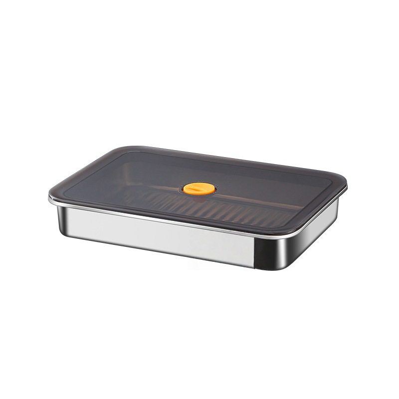 316L Food-Grade Stainless Steel Dumpling Tray Sealed Vacuum Preservation Household Multi-Purpose Food Preparation Box Preservation Box Can Be Frozen