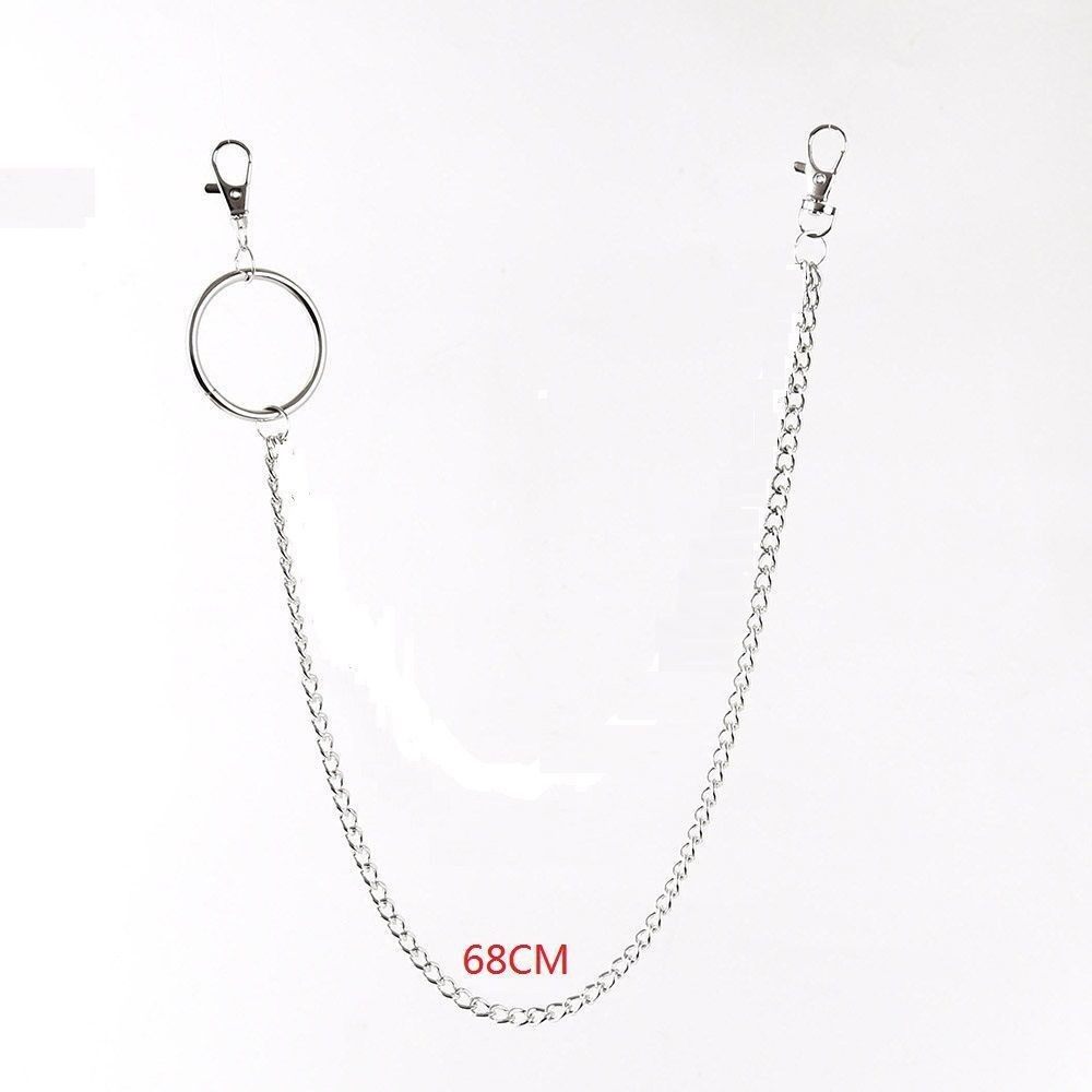 European and American Cross-Border Punk Style Double-Layer Metal Skull Pendant Pants Chain for Men and Women, Trendy and Cool Chain Waist Chain Hip-Hop Accessories