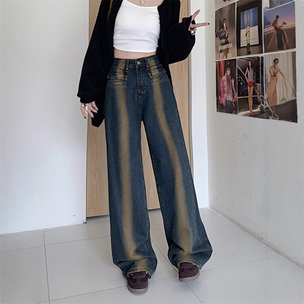 High Waisted Wide Leg Jeans for Women Vintage Style Loose Fit Autumn Winter Fashion Wholesale Available
