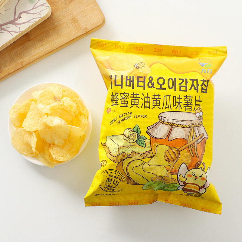 JIUR 9 Honey Butter Cucumber Flavor Potato Chips Net Celebrity Original Potato Chips Afternoon Tea Leisure Puffed Snacks