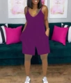 Solid Dark Purple Shorts