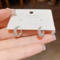 No. 70 silver-full zirconium ear buckle (thickened real gold color retention)