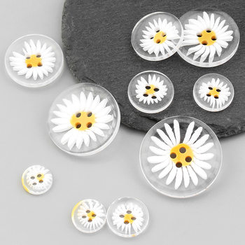 Little Daisy Button High-end Shirt Shirt Sweater Cardigan Women's Clothes Inner Button Top Neck Transparent Decorative Button