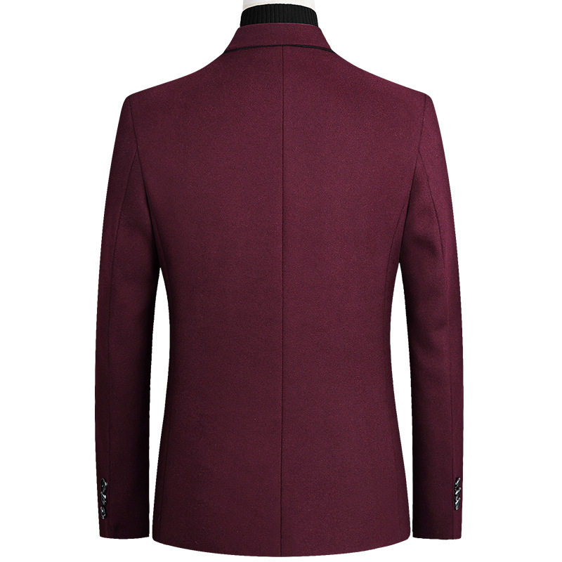 Mens Wool Blazer Jacket Business Casual Style Available in Burgundy Navy Blue Gray and Black Wholesale Low MOQ