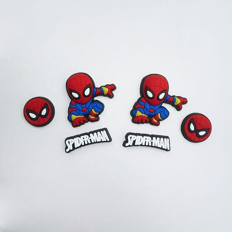 Suitable for Croc Shoes Flower Cartoon New Spider-Man Shoe Buckle DIY Shoe Decoration Pvc Factory Direct Sales Shoe Accessories