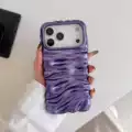 Cream pattern electroplated matte purple