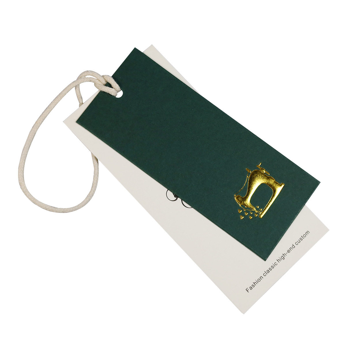 High-End Hang Tag Custom Logo Hot Stamping Dark Green Women's Clothing Hanging Tag Hanging Capsules Trademark Manufacturer Wholesale Clothing Hanging Tag