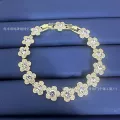 Gold diamond flower bracelet