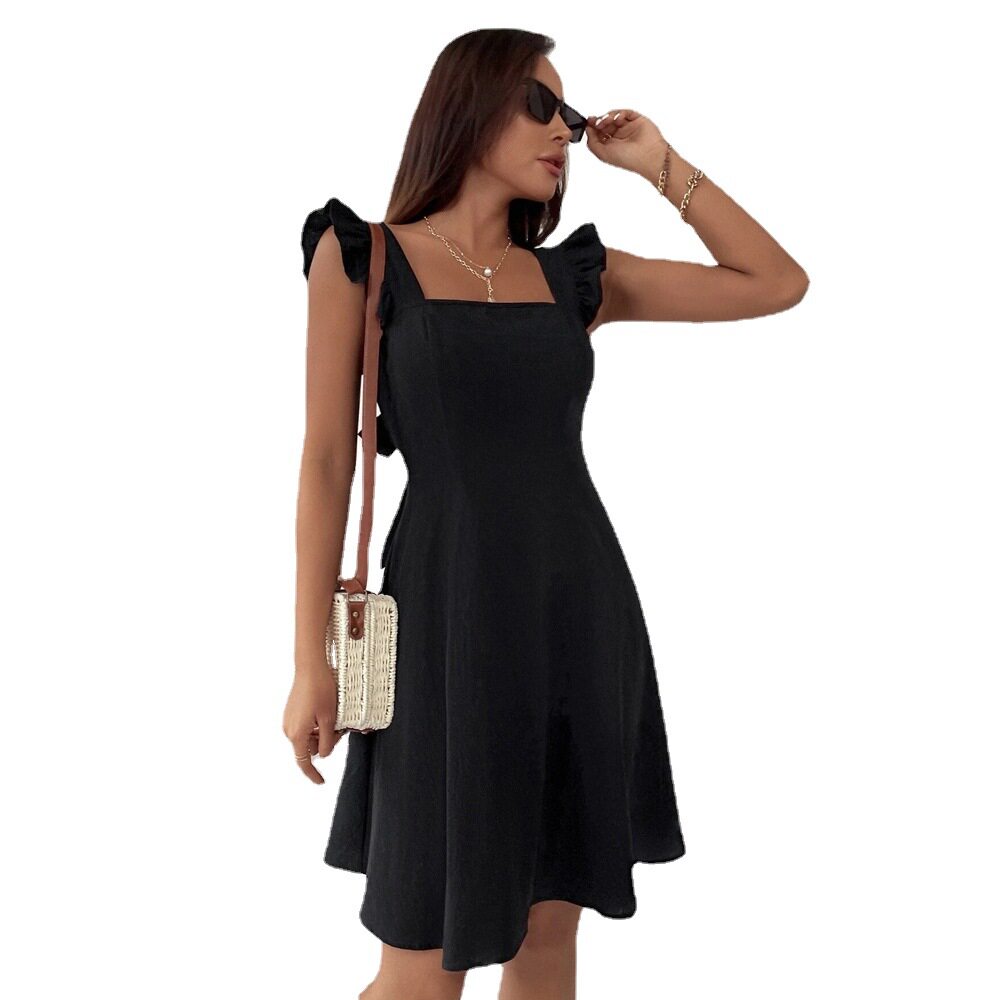 Floral Print A Line Dress Sweet Sleeveless Design Ideal for Vacation or Beach Wholesale Available