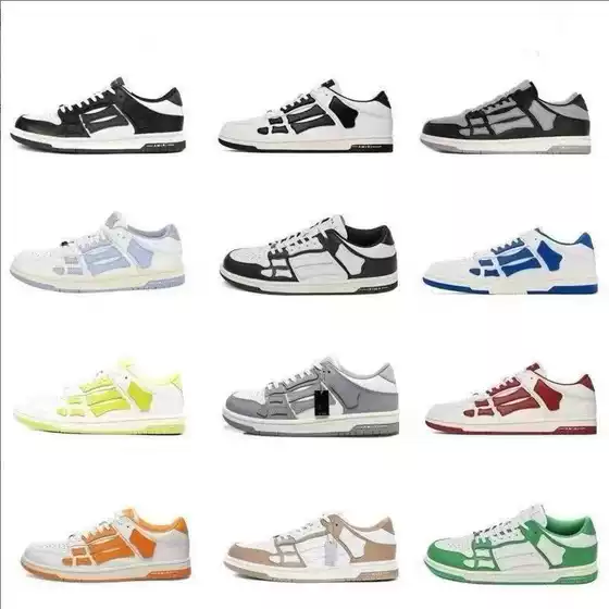 Amiri Bone Shoes All-match Trendy Low-top Black and White Men's Board Shoes Putian Summer High-version Casual Sports Women's Shoes