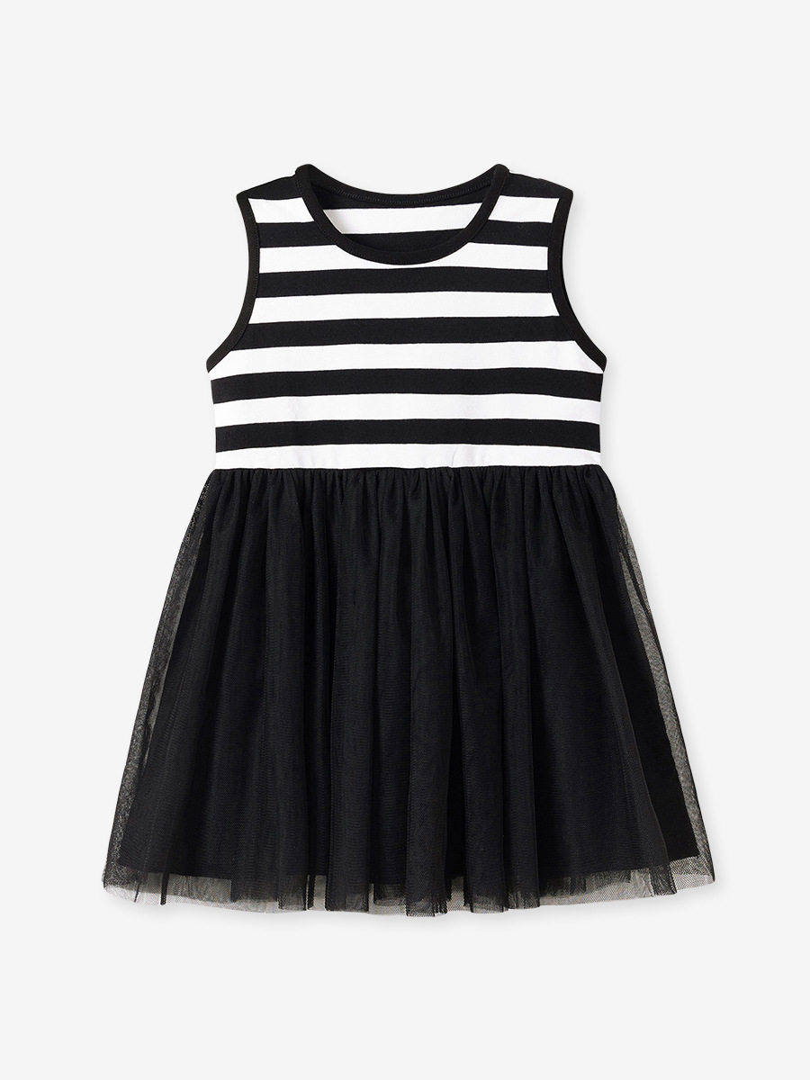 Kids' Dress Wholesale, Summer Sleeveless Girls' Dress, [Style] Striped Kids' Tulle Princess Dress