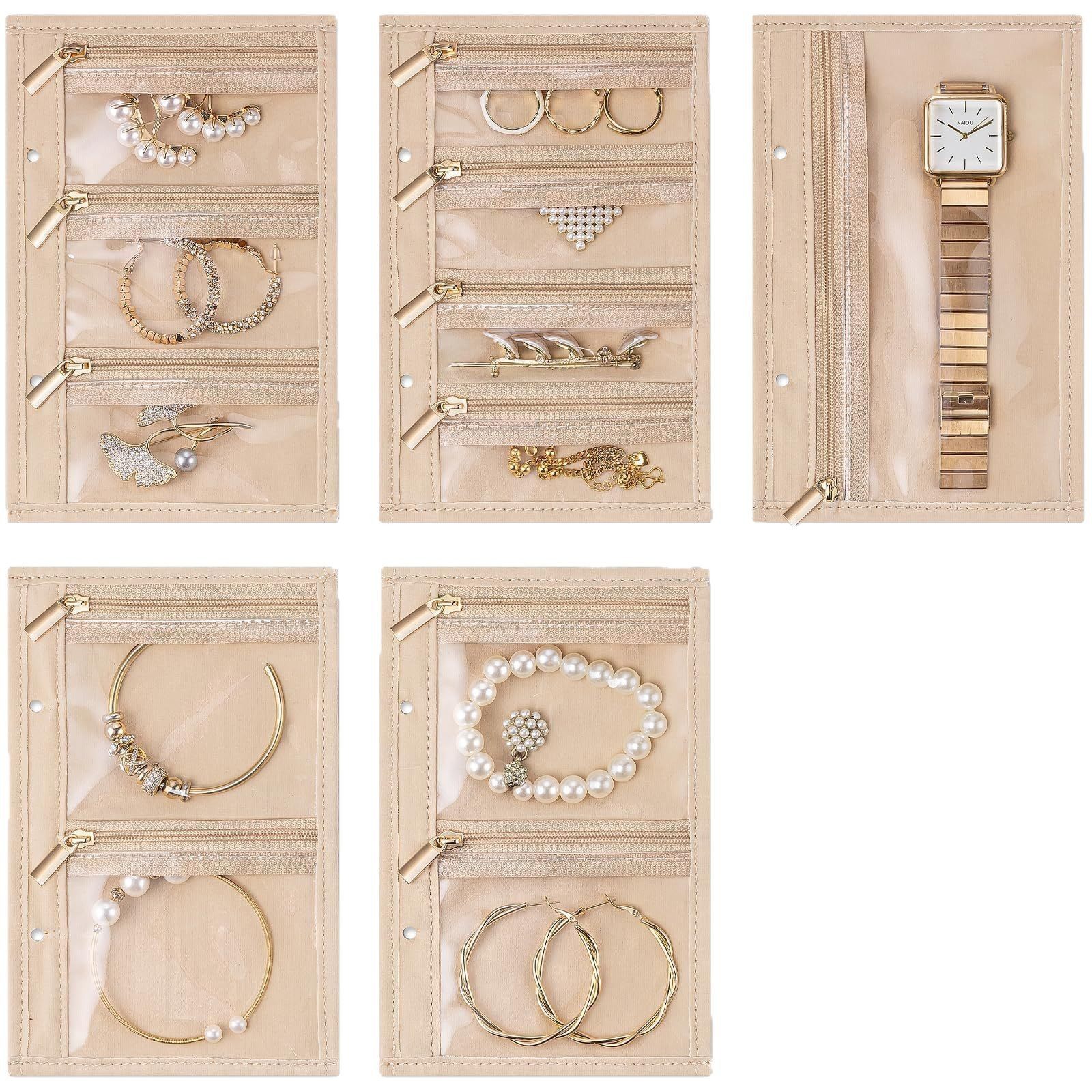 Wholesale Leather Loose-Leaf Jewelry Storage Bag Large Capacity Jewelry Storage Bag Carrying Jewelry Book Bag When Going Out