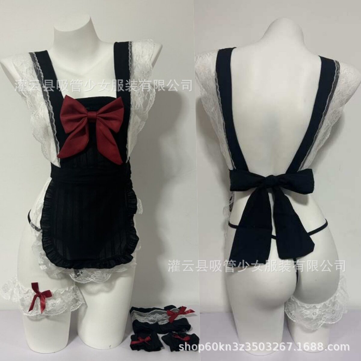 吸管少女性感纯欲cos厨娘女佣情调禁欲情趣内衣女仆制服睡裙1749