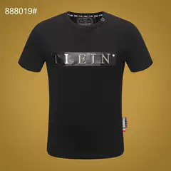 Trendy Brand Philip Plein Pp Plein Men's New Short-Sleeved High-Quality Rhinestone Round-Neck T-Shirt