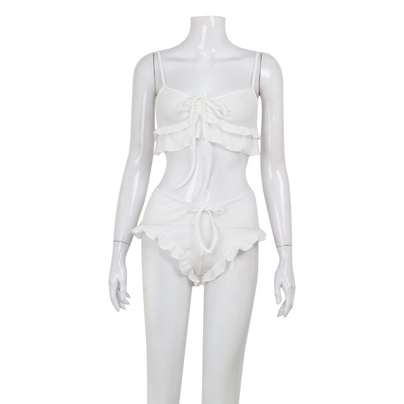 Summer Two Piece Set Ruffled Edge Sleeveless Top and Shorts Casual Loungewear or Sleepwear Wholesale Available