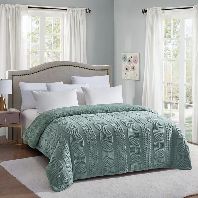 Cross-Border Export Thickened Double-Layer Taffeta Blanket Nordic Style Double Lamb Velvet Blanket Flannel Casual Cover Blanket