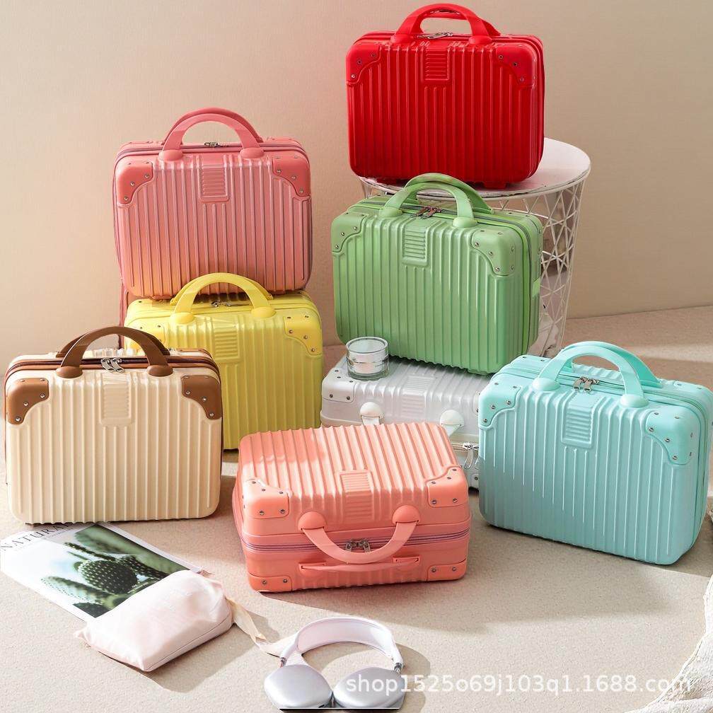 Factory Direct Supply 14inch Small Suitcase Hand-Held Cosmetic Case with Optional Password Lock Luggage Gift Box Travel Case