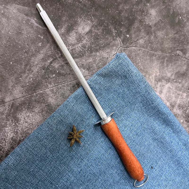 Foreign Trade Products Barbecue Tools Three-Piece Set Stainless Steel Kitchen Knife Single-Sided Suction Double-Sided Suction Wooden Handle Barbecue Fork Sharpening Stick