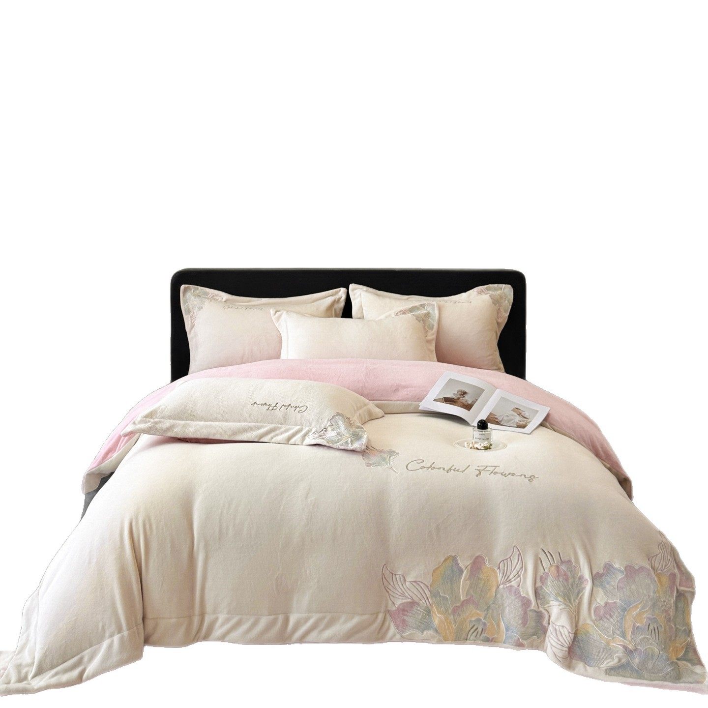 Brand Home Textiles Thickened and Warm Four-Piece Set Double-Sided Milk Velvet Anti-Static Coral Velvet Duvet Cover Three-Piece Set Skin-Friendly