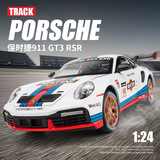 Jianyuan 1:24 Baoshijie 911 Гоночная версия легкосплавной модели автомобиля, звуковая и световая детская игрушечная модель спортивного автомобиля, коллекция украшений