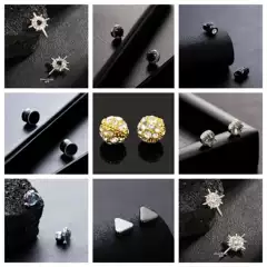 Factory direct magnetic ear clip men's fashion explosions without ear hole magnet earrings cross-border new hot-selling all-match earrings