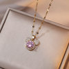 Necklace for Women Japanese and Korean Style Fashionable Elegant Simple Shijia Popular Mijia Cute Fun Mouse Crystal Clavicle Chain