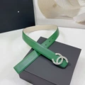 3.0cm wide warm white with green small diamond silver buckle