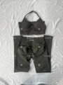 Shark gray v-neck vest trousers suit
