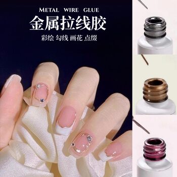 Nail art cable glue suit hook edge painting high density metal glue phototherapy wire drawing glue cross-border specially for nail polish glue