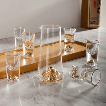 Luxury Crystal Glass Bullet Cup Set for Liquor, Gift Box for Liquor Glasses, Crystal Glass Bullet Cup, Light Luxury Style
