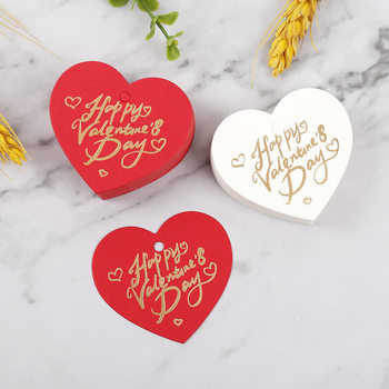 Valentine's Day Tag Heart-Shaped Gold-Stamped Gift Card Valentine's Day Card 2026 New Gift Decoration Valentine's Day Tag