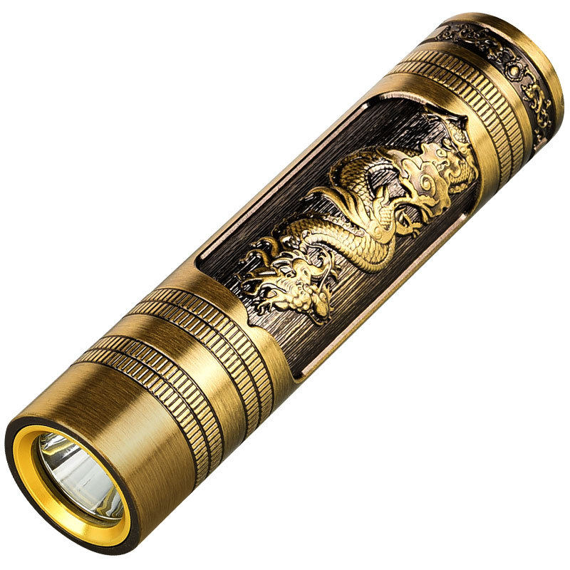 New Portable Mini Flashlight USB Rechargeable Dragon and Phoenix Zoom Strong Light Outdoor Lighting Led Flashlight Rechargeable