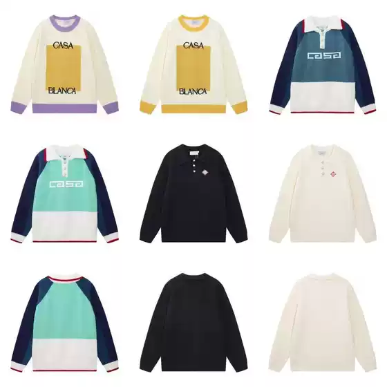 26 New Autumn and Winter Trendy Brand Letter Logo All-Over Round Neck Knitted Sweater for Men and Women, Loose Top with Long Sleeves for Men