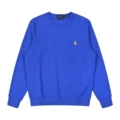 Cotton round neck color blue gold label