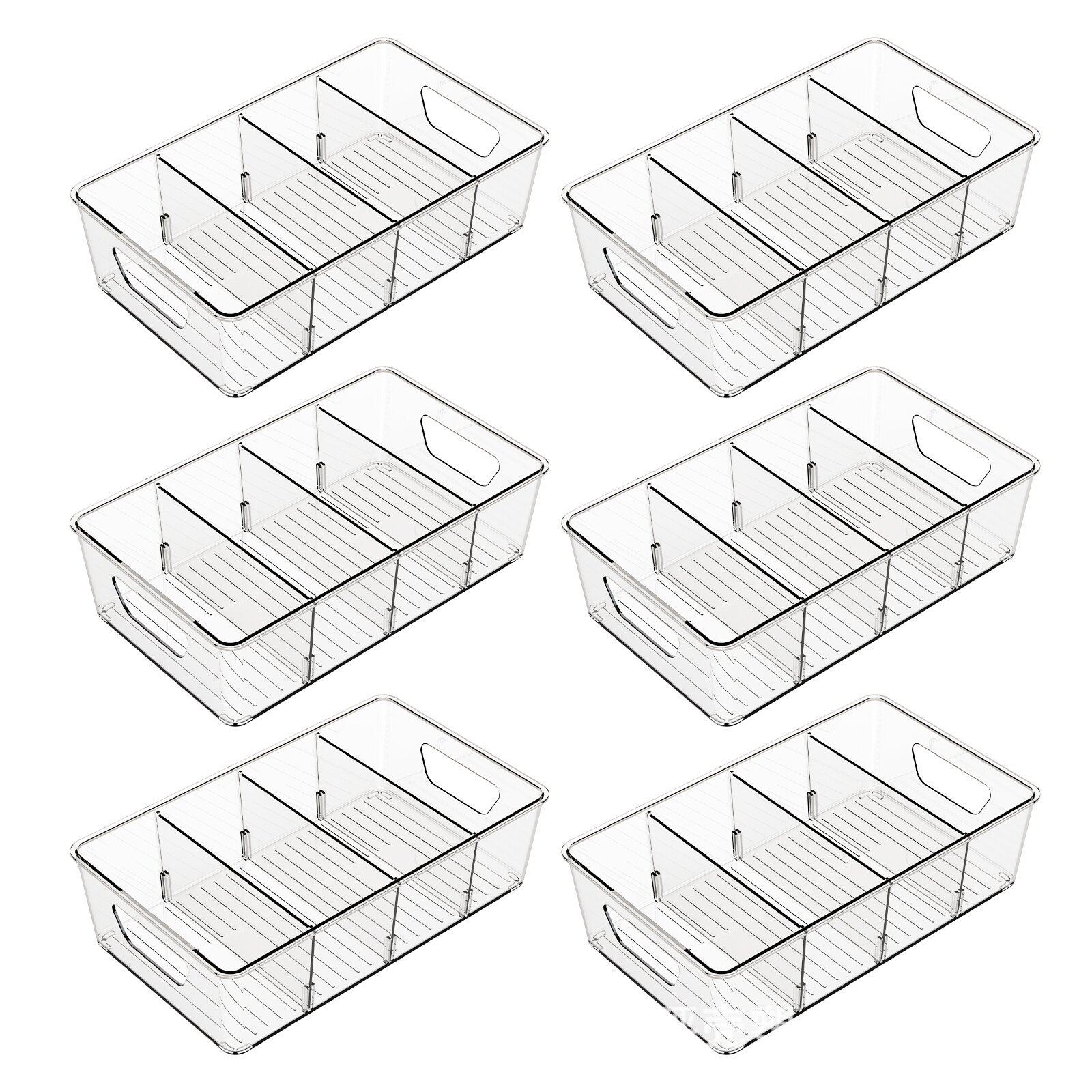 Kitchen Finishing Fruit and Vegetable Storage Plastic Fresh-keeping Box Refrigerator Storage Box Frozen Storage Divided Drawer-type Egg Box