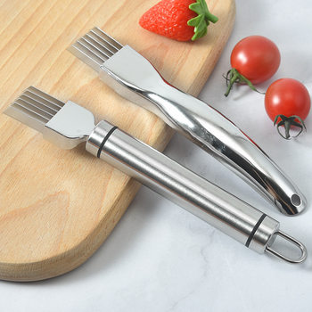304 Stainless Steel Onion Cutter Kitchen Gadget Onion Cutting Knife Creative Filament Cutter Filament Knife Onion Cutter