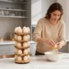 New Rotating Egg Storage Rack Desktop Vertical Multi-Layer Egg Rack Display Egg Rack Wooden Egg Tray