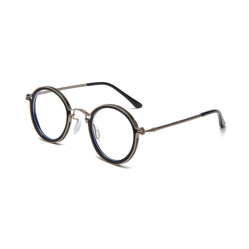 Retro Round Frame Glasses Sun Honglei Same Style Hong Kong-style Men's Might-adjustable Might-glasses Business Tide Blue-ray-proof Frame