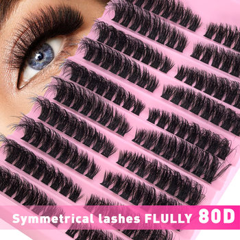 Eyelash Washboard 80D Large-Capacity Fluffy European and American Hot-Melt Segmented False Eyelashes Export Model