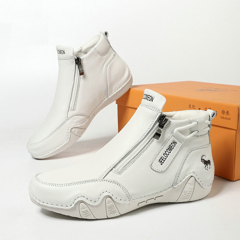 Giày Boot Martin Nữ Chất Liệu Vải Bông Big Size Ngoại Cỡ