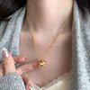 Get Rich Immediately, Sand Gold, Sparkling Crushed Ice, Golden Trojan Horse Necklace, Pony Copper Coin Bracelet, Stacked High-End Clavicle Chain