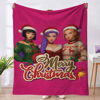 Flannel Blanket Hunter Witch Group K-Pop Series 2 Blanket Nap Blanket Autumn and Winter Flannel Blanket Can Be Connected to Jit