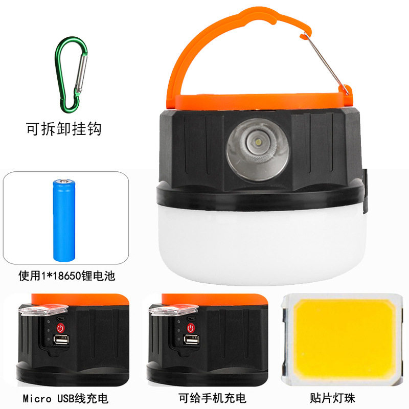 Cross-border outdoor LED solar light new portable lamp USB charging camping light emergency bulb light camping light