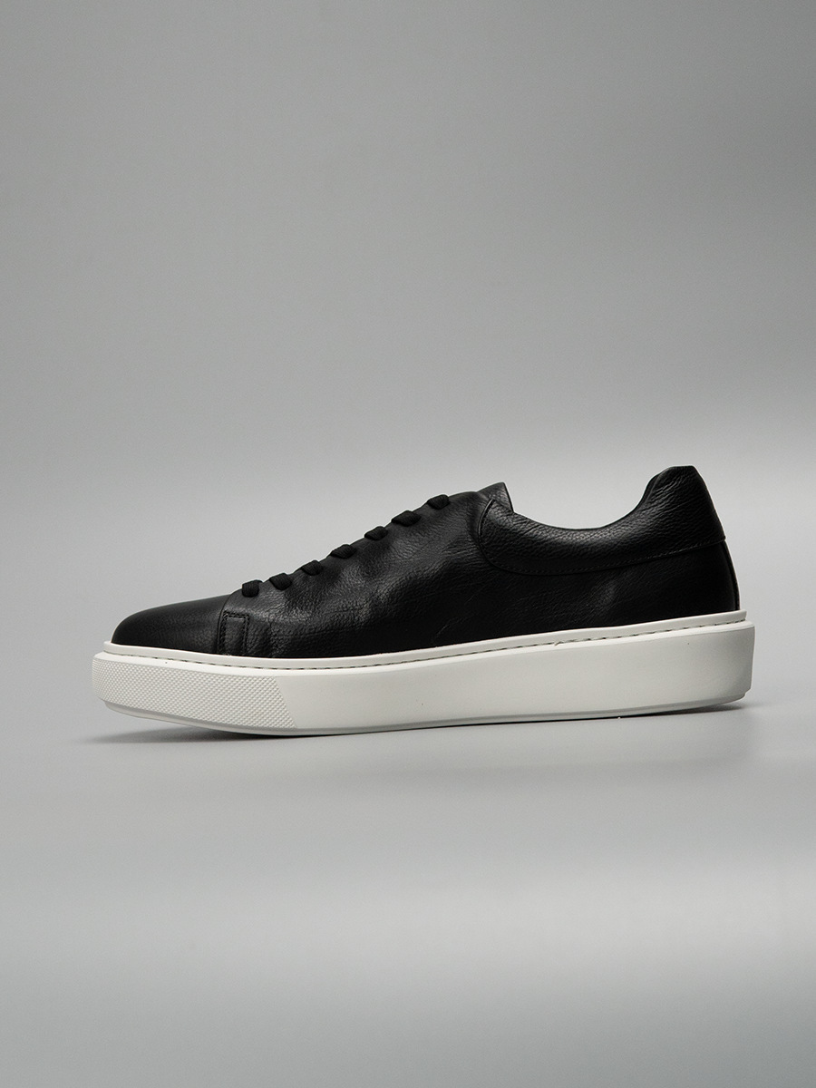 Giày sneaker da retro đánh bóng kiểu mới — Màu đen